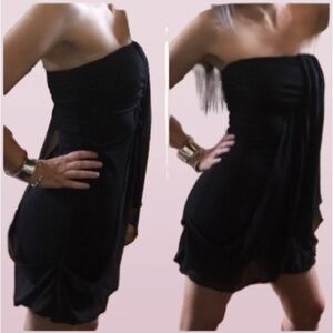 Guess strapless drape scarf cocktail dress s